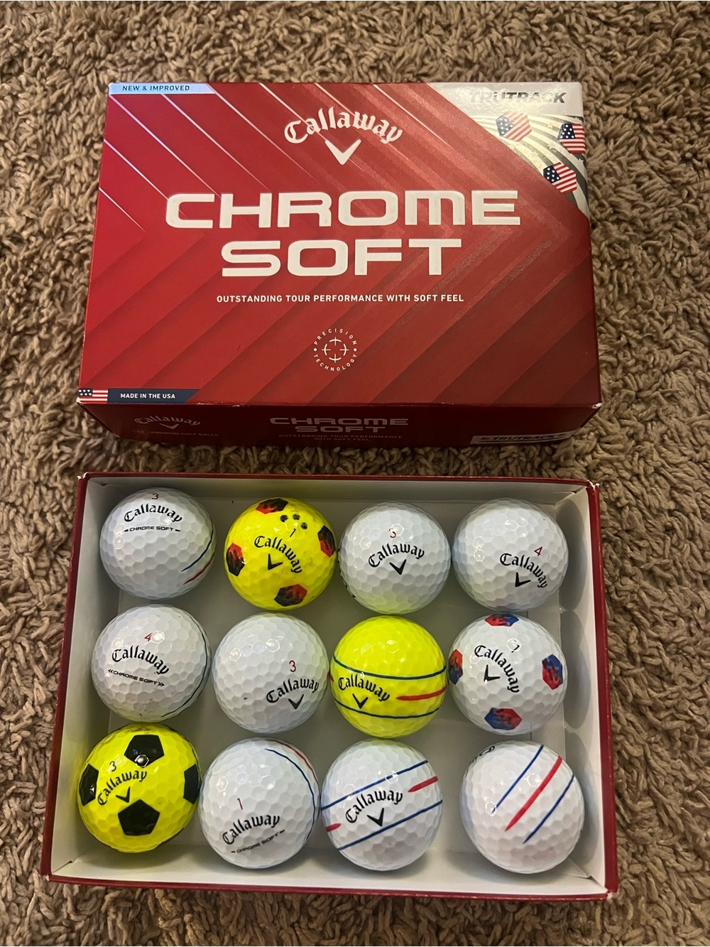 Callaway Chrome Soft Golf Balls - White & Yellow